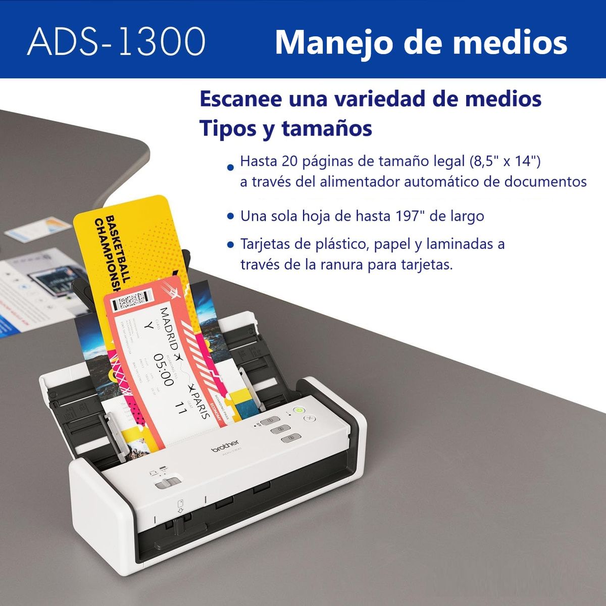 BROTHER - Escaner Brother ADS-1300 Duplex Duplex USB-C