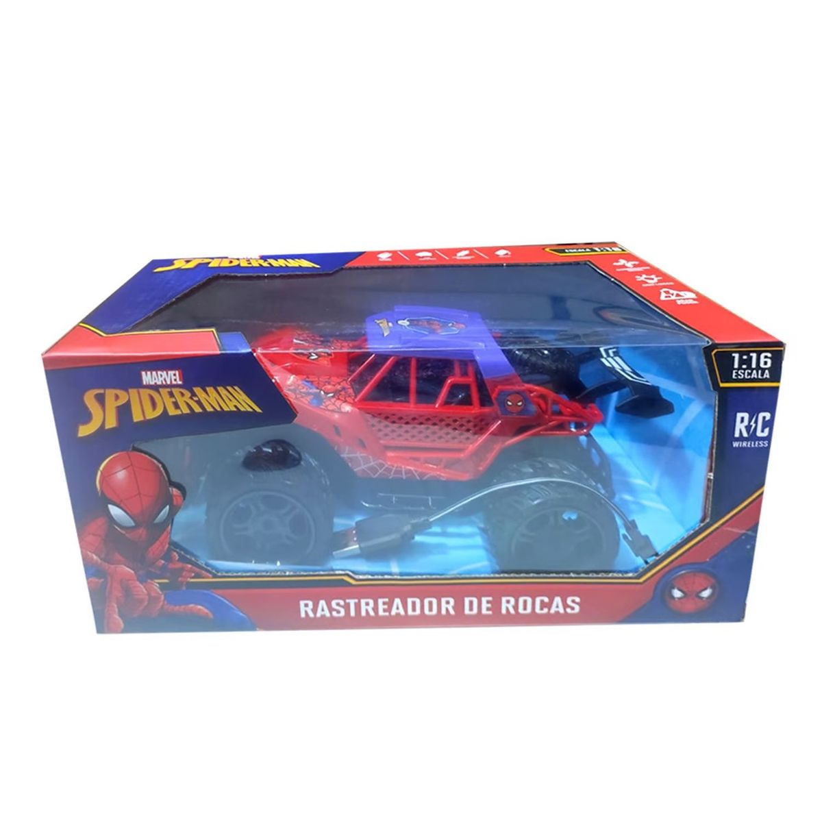 MARVEL - Juguete Carro Rastreador de Rocas SPIDER-MAN con Control