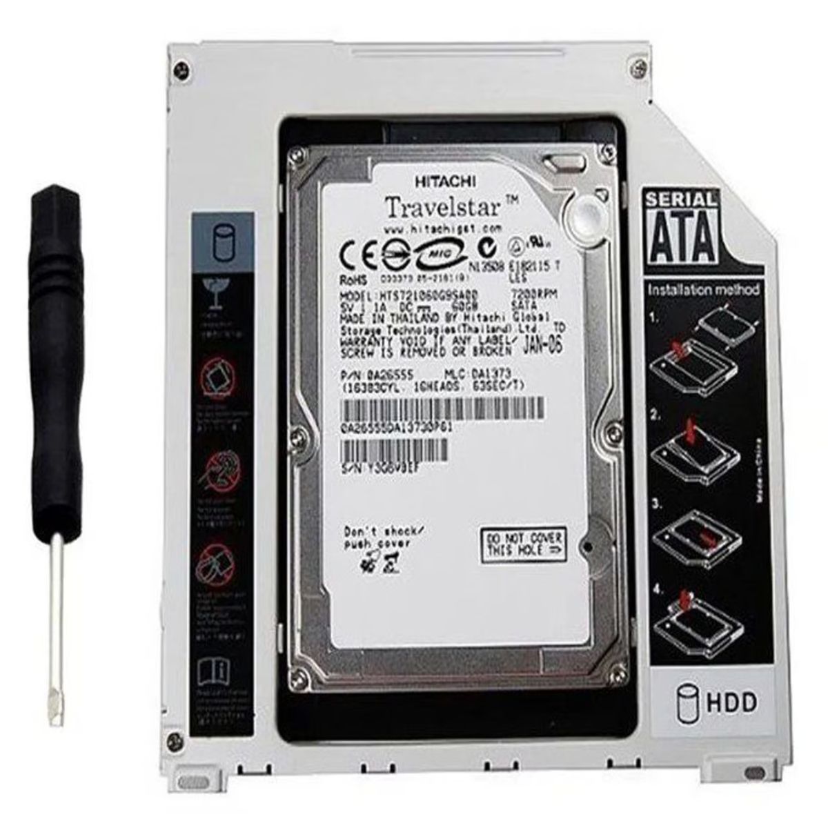 GENERICO - ADAPTADOR CADDY PARA DISCO DURO SSD  127MM PARA LAPTOP