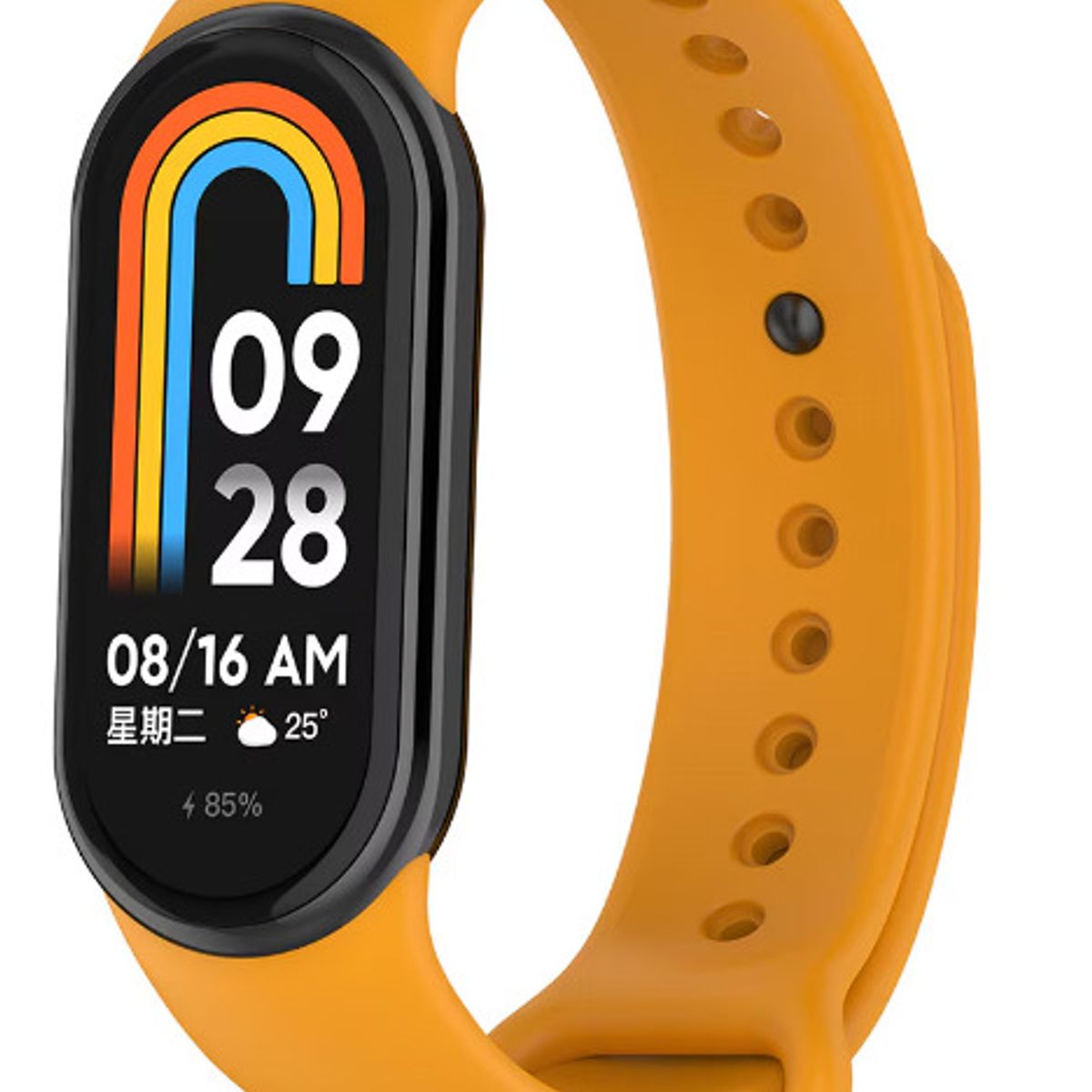 GENERICO - CORREA SILICON PARA XIAOMI BAND 8 AMARILLO OSCURO