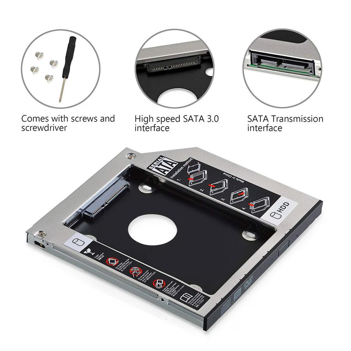 GENERICO - CADDY PARA DISCO DURO SSD  9.5MM PARA LAPTOP