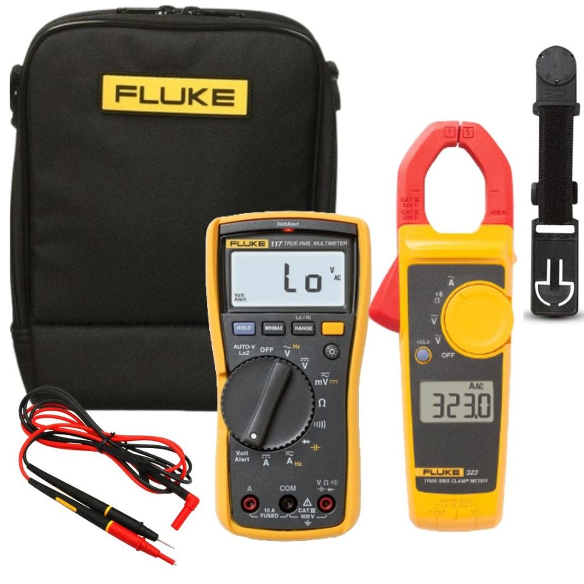 FLUKE - Kit combinado de multímetro para electricistas Fluke 117 y 323