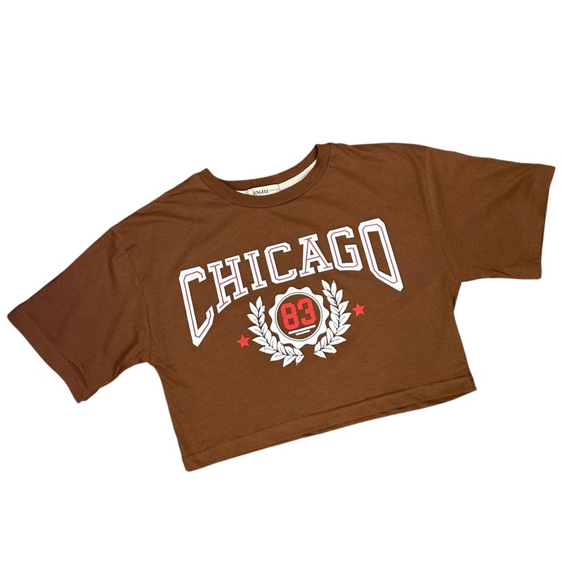 ENGELL - Polo crop Chicago 83 Marrón