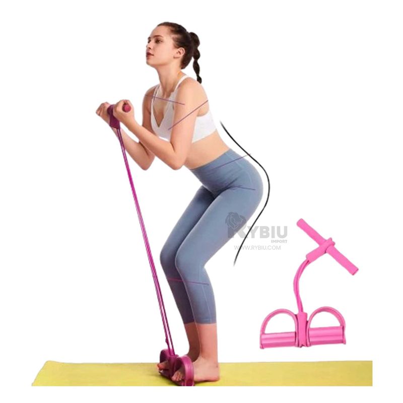 GENERICO - Banda Dinamica de Fuerza Abdominal Rosado Y+Regalo Agendita