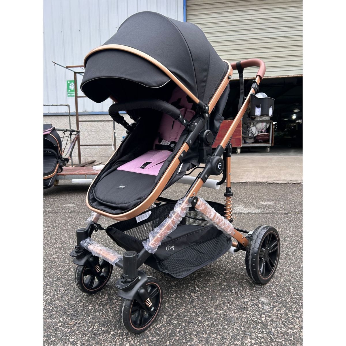 EBABY - Coche de Lujo Moises Bigi Rosado con Tull