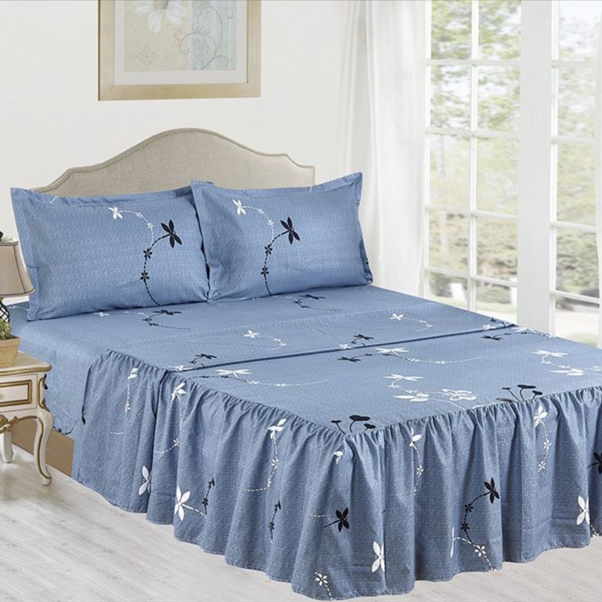 CASATEX - JUEGO DE SÁBANA CON BLONDA CASATEX DE 1.5 PLAZAS