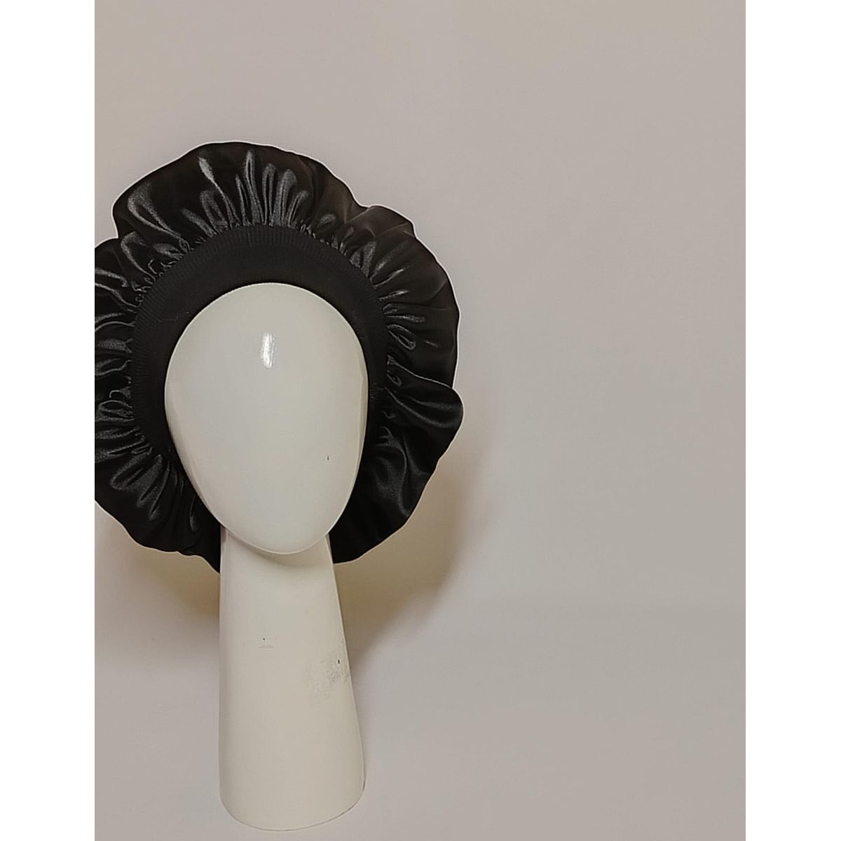 GENERICO - GORRO PARA DORMIR DE SATIN POR LOS DOS LADOS NEGRO SIN  ELASTICO