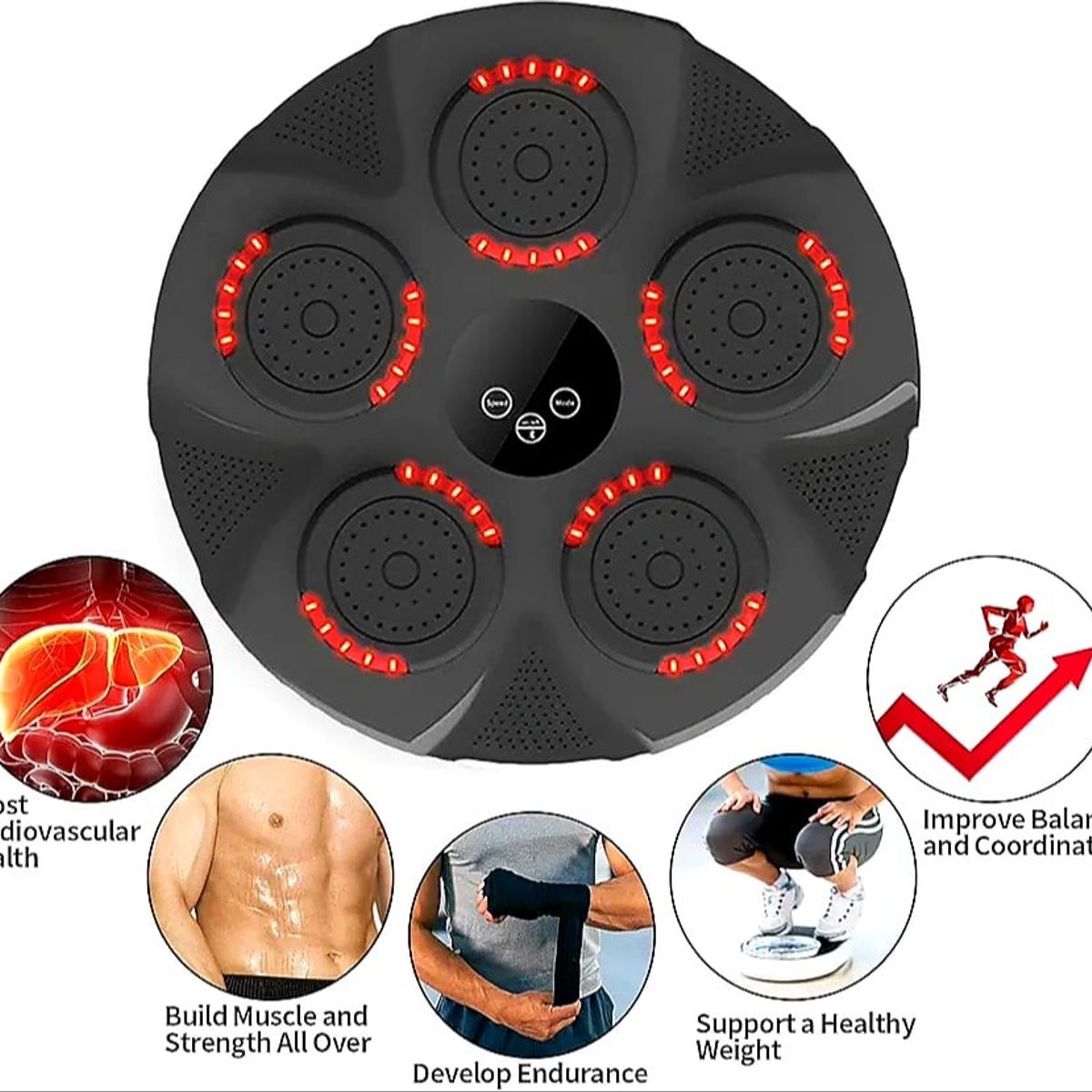 GENERICO - MAQUINA BOXEO SMART BLUETOOTH EFECT0S LED MUSICAL GUANTES