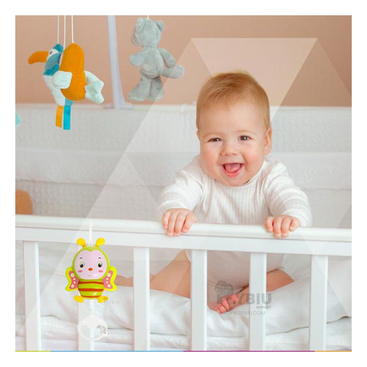 RYBIU IMPORT - Sonajero para Bebes en Color Verde Limon Y+Regalo Agendita