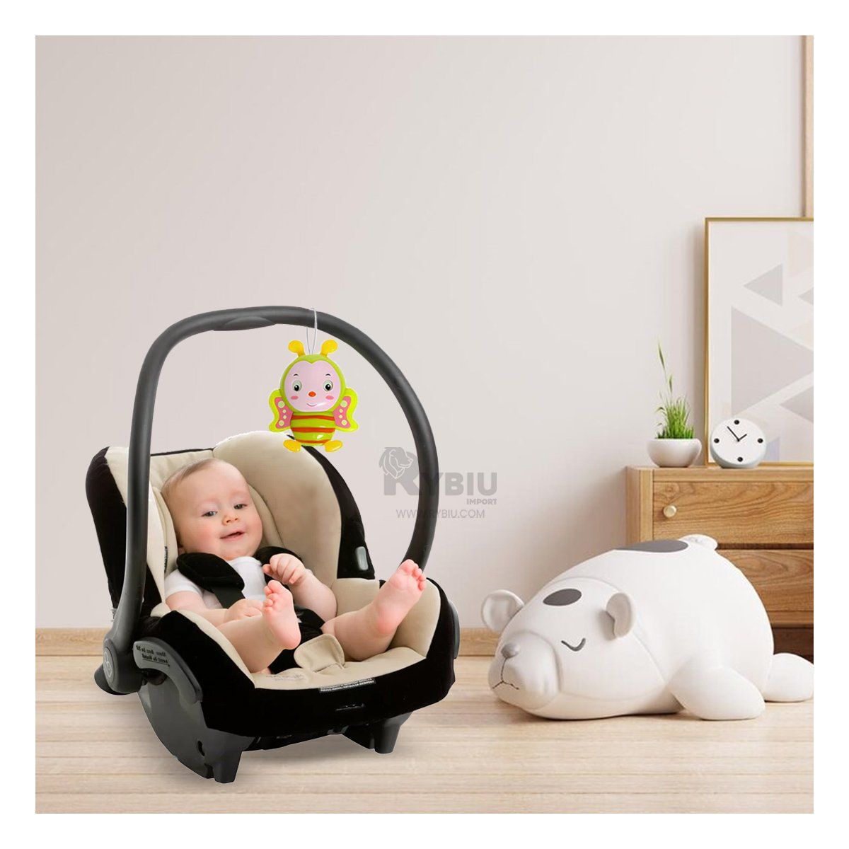 RYBIU IMPORT - Sonajero Musical Relajante en Verde Limon Y+Papel de Regalo