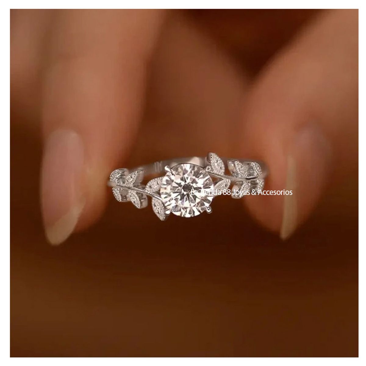 LA TIENDA 88 JOYAS Y ACCESORIOS - La Tienda 88 - Anillo De Compromiso Mujer Bañado en Oro de 18k - Blanco