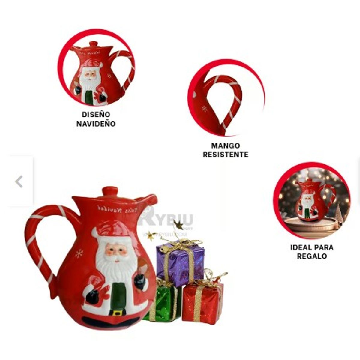 GENERICO - JARRA NAVIDEÑA GRANDE DE CALIDAD A1 ROJA