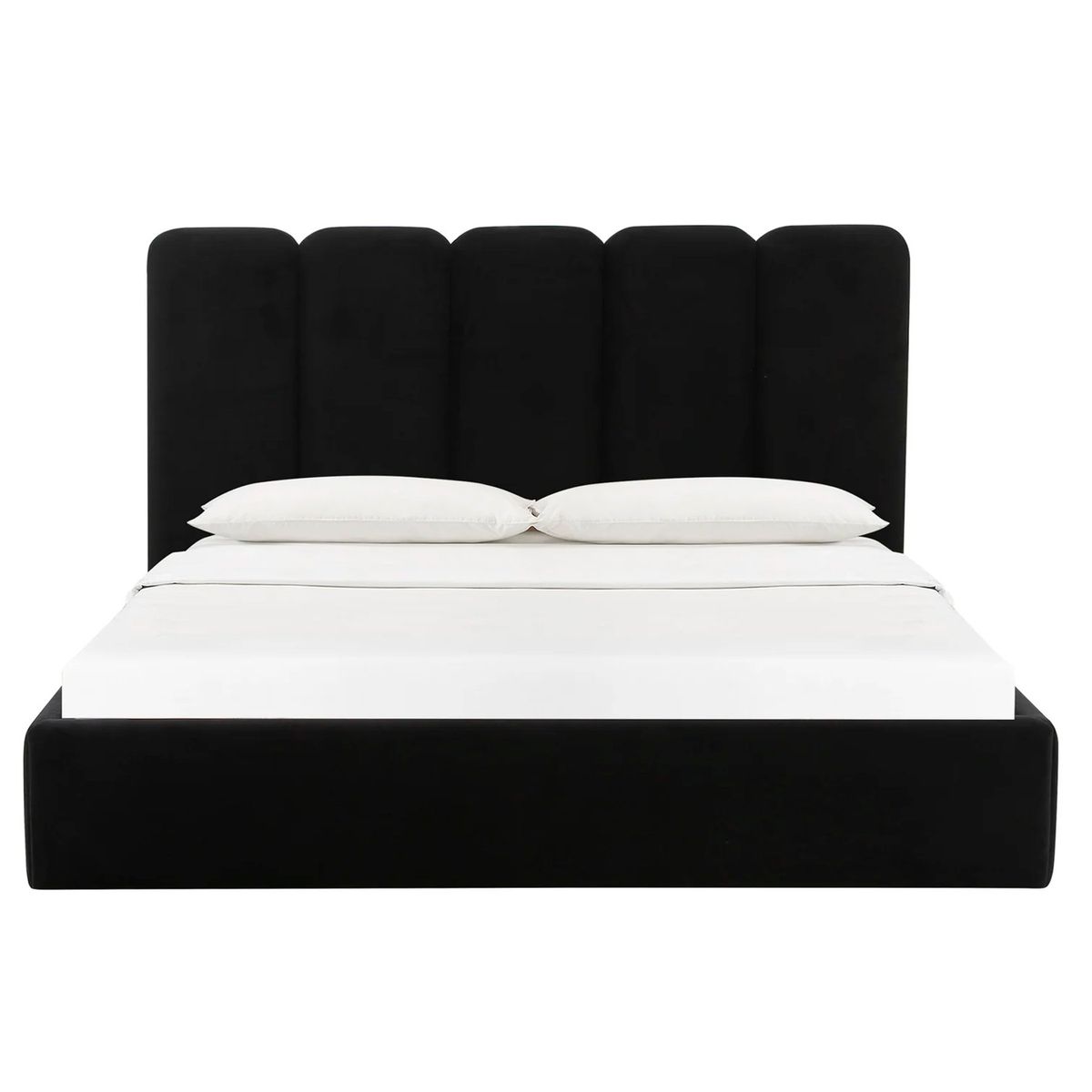 GENERICO - Cama Tapizada Listón Ciao Negro 1.5 Plz