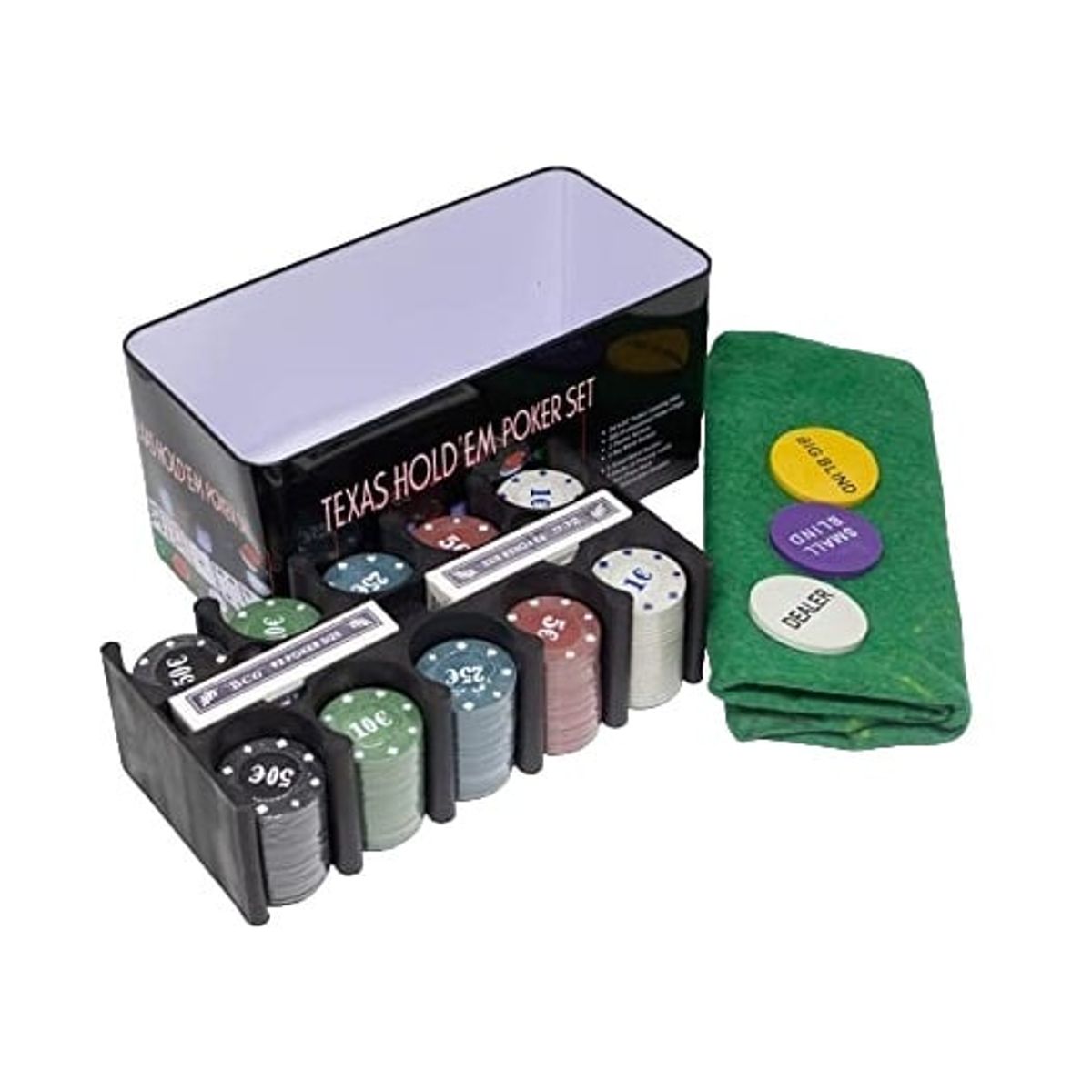 GENERICO - SET POKER 200 FICHAS CAJA METAL POKER JUEGOS