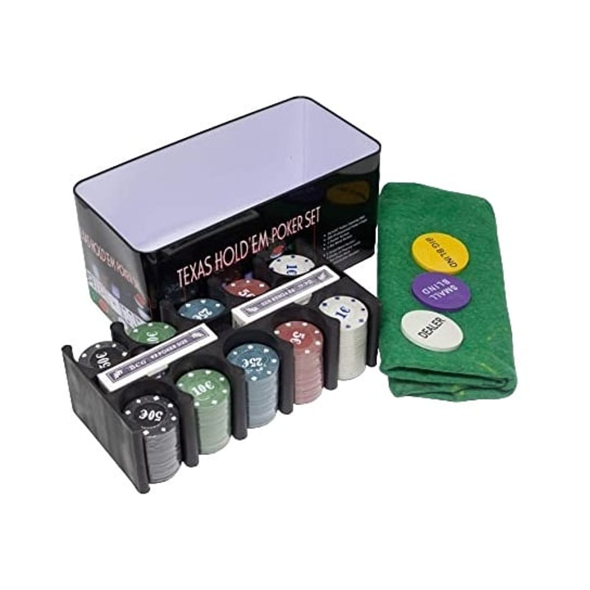 GENERICO - SET POKER 200 FICHAS CAJA METAL POKER JUEGOS