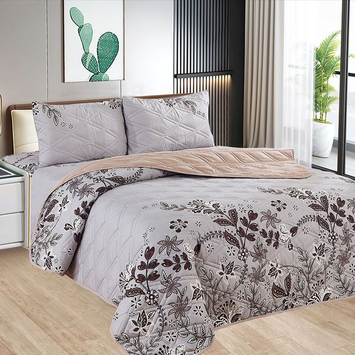 CASATEX - Cubrecama y Juego de Sábanas 2 Plz 100% Algodón - 5 Piezas