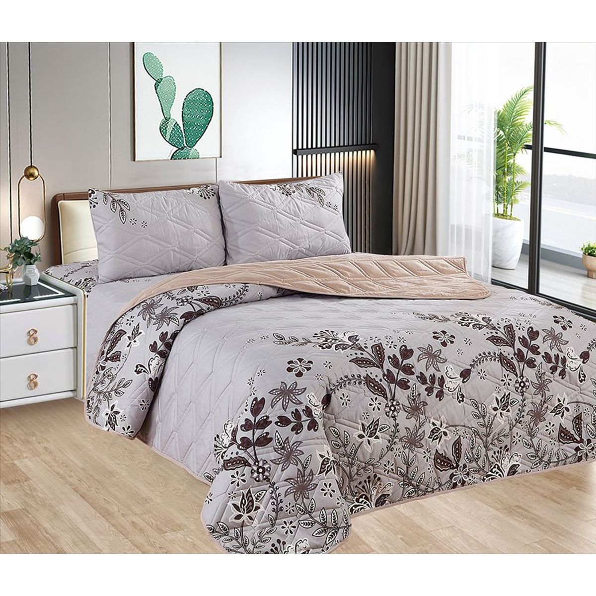 CASATEX - Cubrecama y Juego de Sábanas 2 Plz 100% Algodón - 5 Piezas