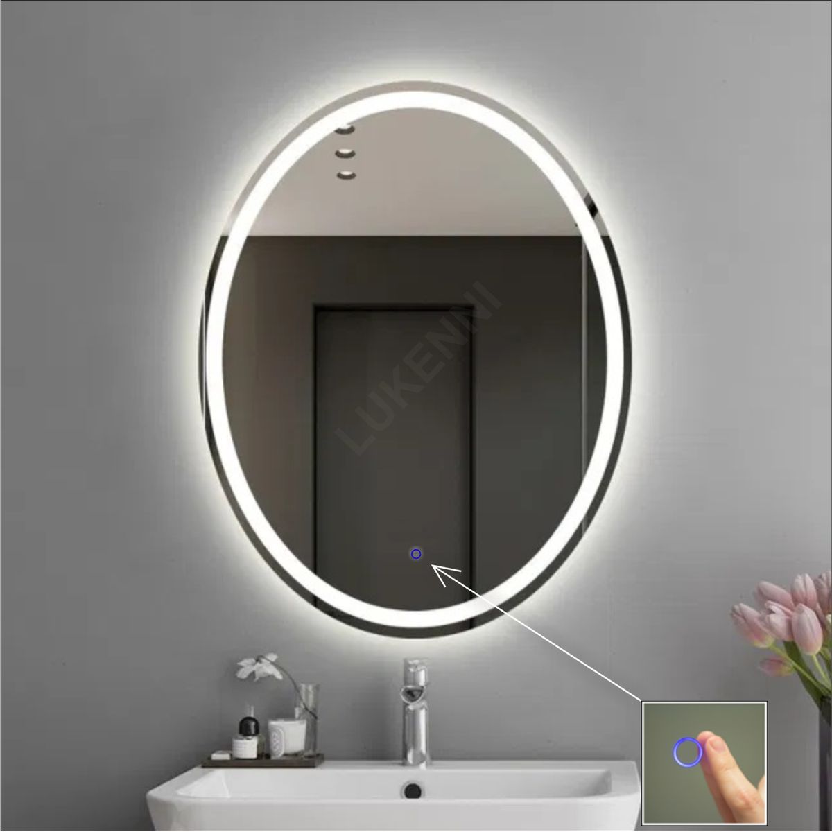 OEM - Espejo LED Tactil 50x70 cm OZAR