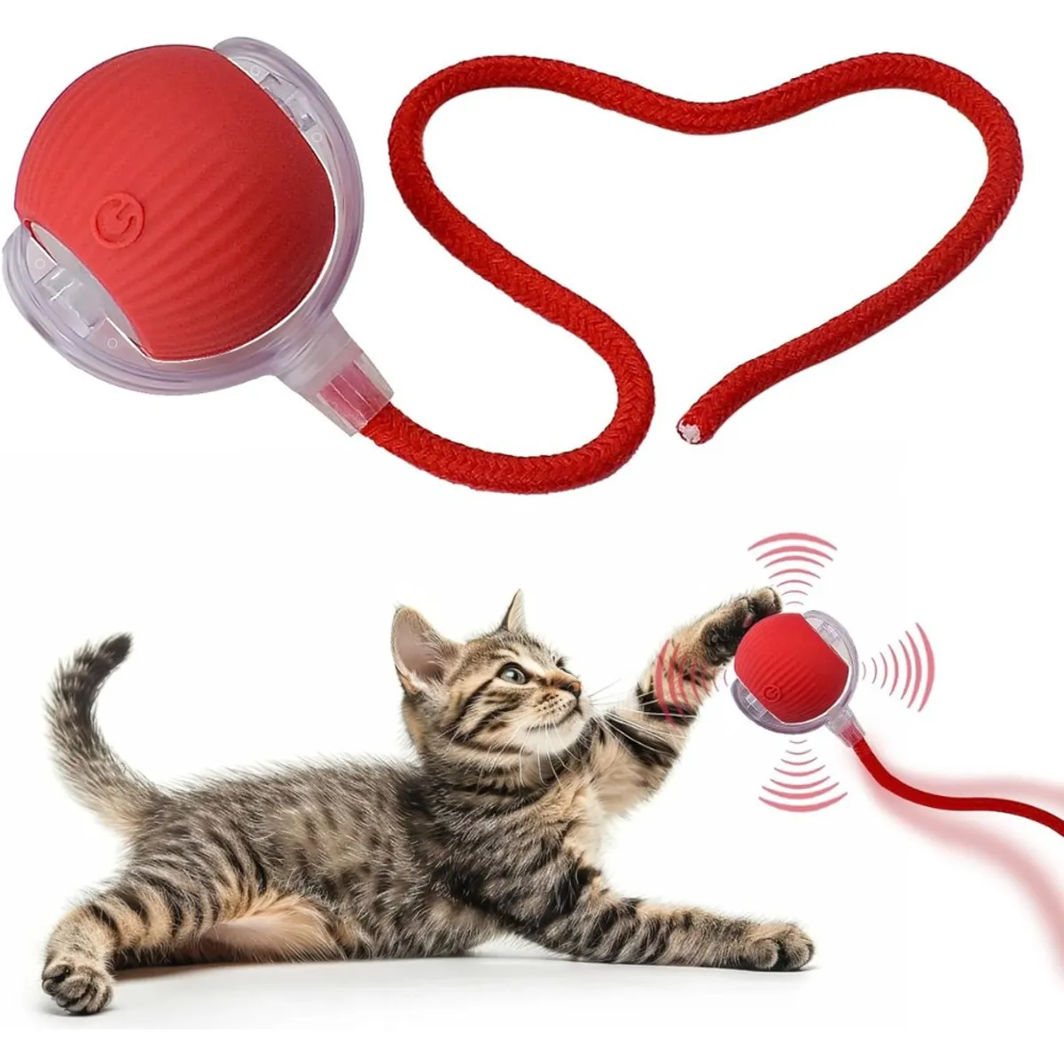 GENERICO - Pelota Interactiva para Gatos con Soga Juguete Inteligente