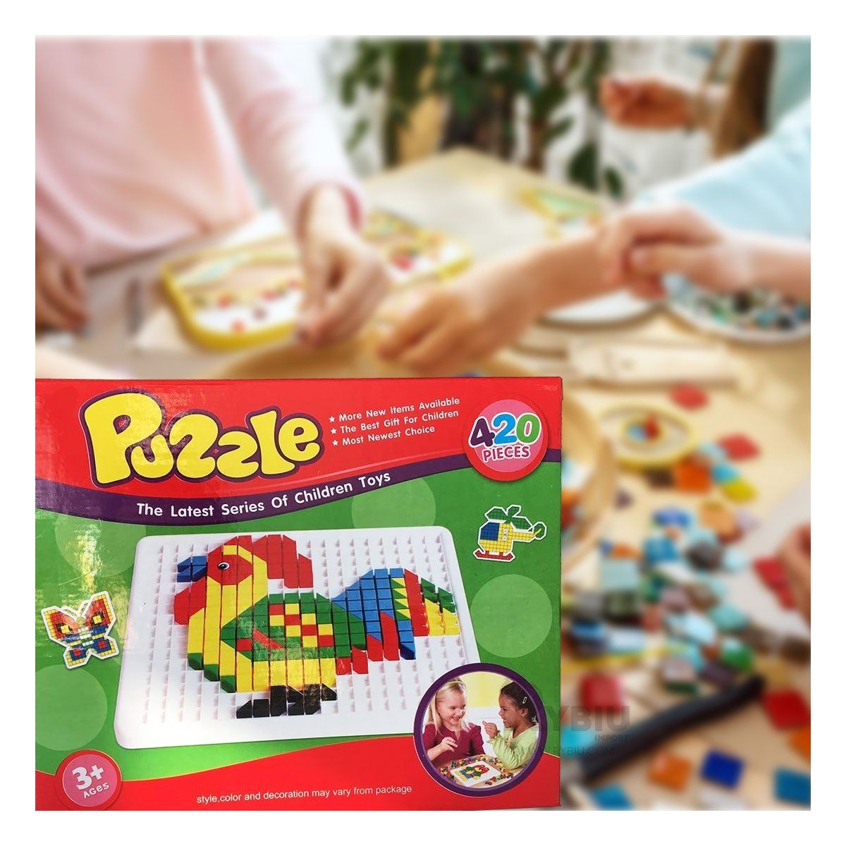 RYBIU IMPORT - Puzzle Mosaico de 420 Piezas Creativas de Modelo Color Rojo