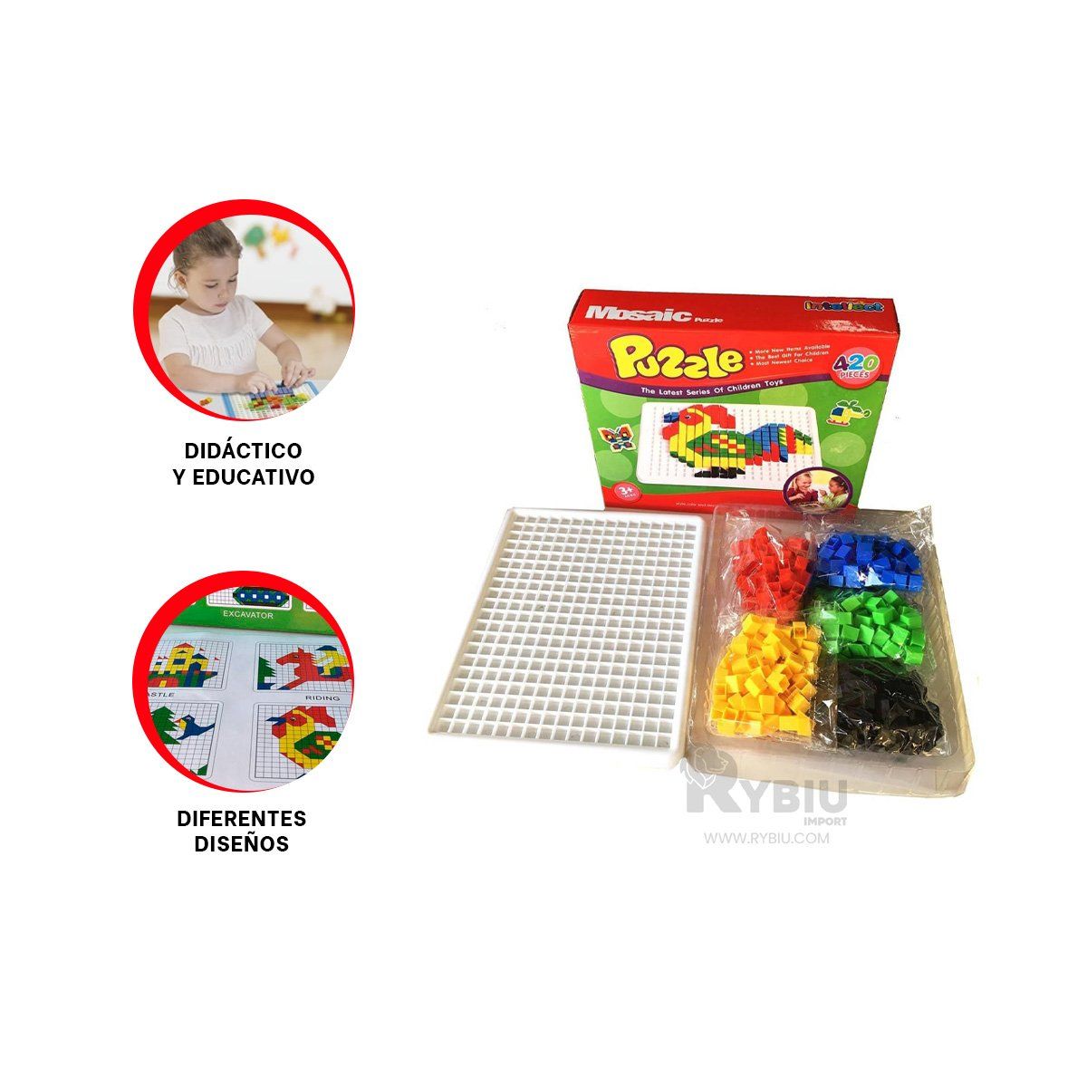 GENERICO - Acertijos Didactico en Rojo Y+Regalo Ligas para Peinar