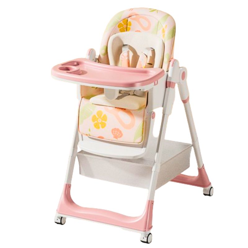 GENERICO - Silla de comer rosa con diseño multialtura multifuncional hasta 50 kilos