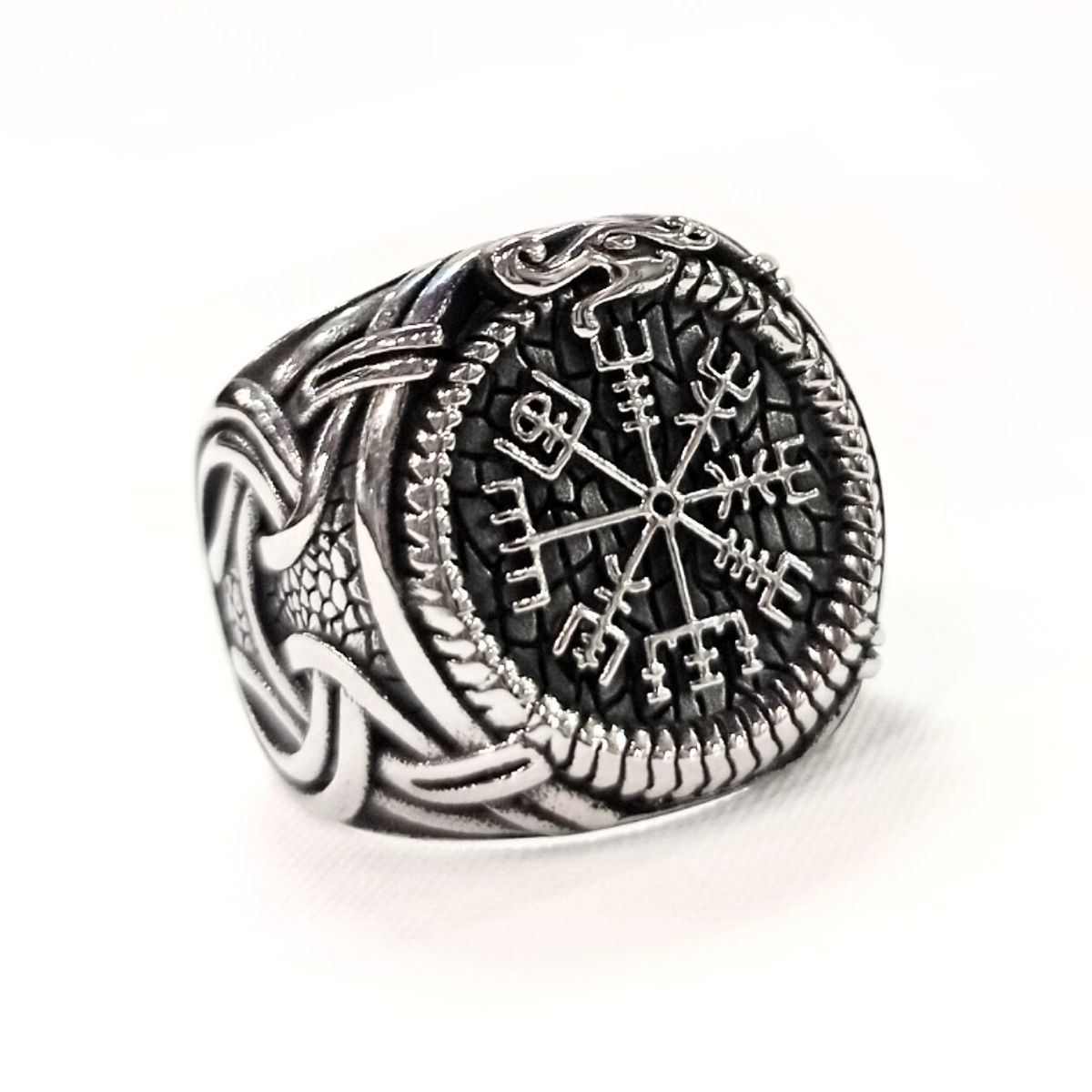 WATTACA - Anillo Vikingo Vegvísir para hombre Acero Quirúrgico Inoxidable 316L