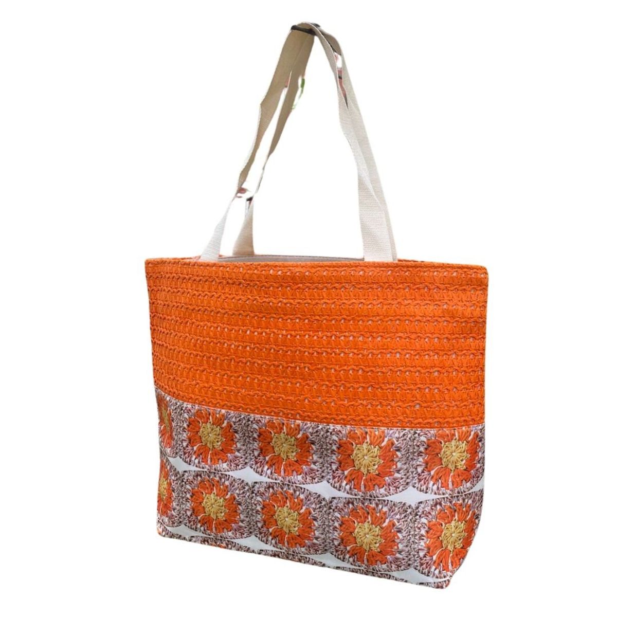 KAST PE - Bolso de Playa Cartera Flower - Naranja