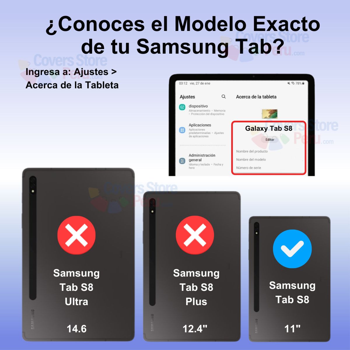 GENERICO - Funda para Samsung Tab S8 11 Bumper 360° Negro Antishock