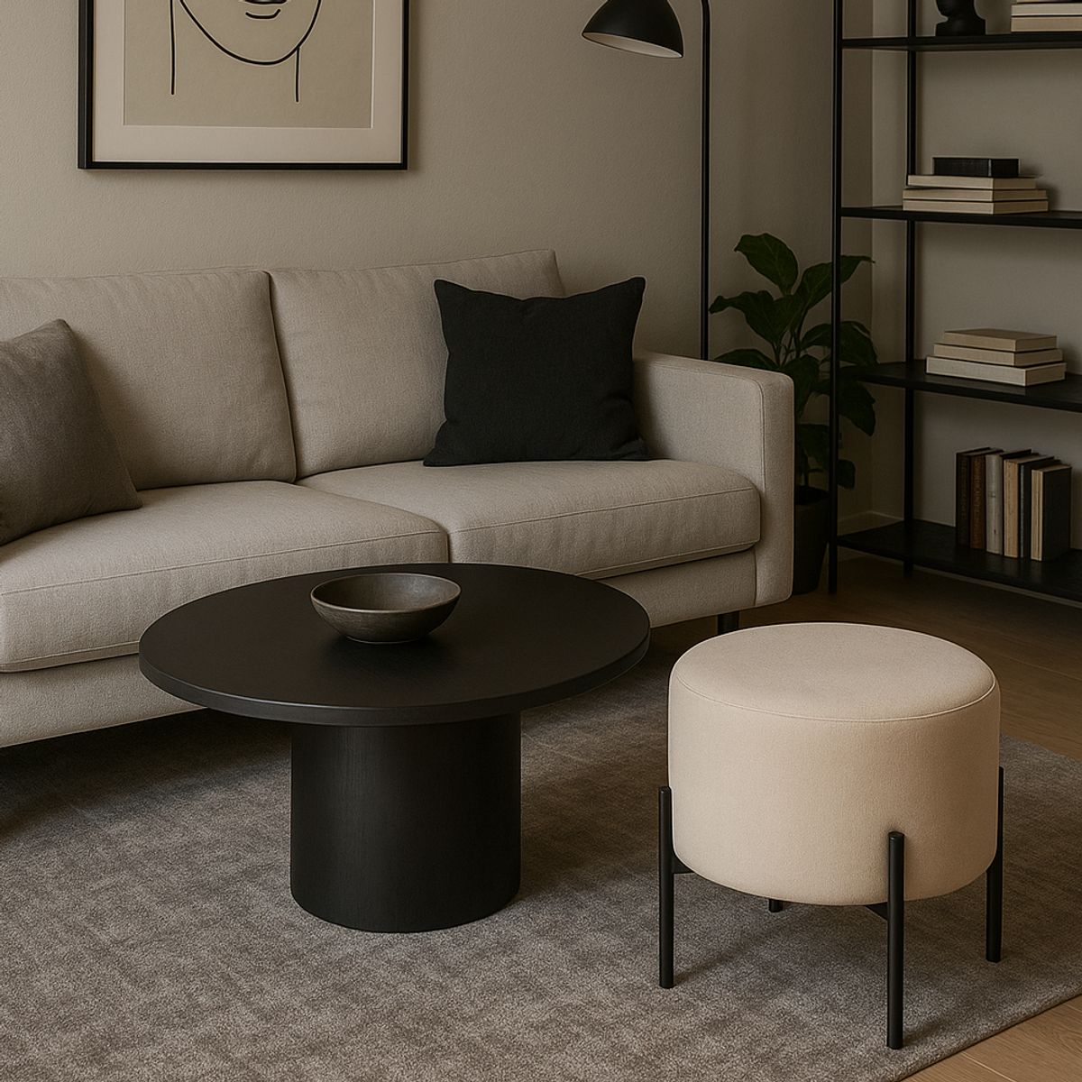 GENERICO - PUFF CANDY CLASSIC BEIGE REDONDO