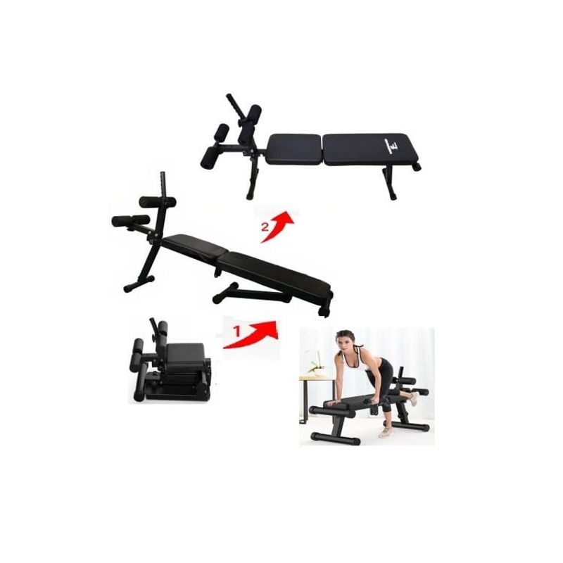 BLACKFIT - Banca Libre Plegable Multifuncion Press Pecho Abdominales