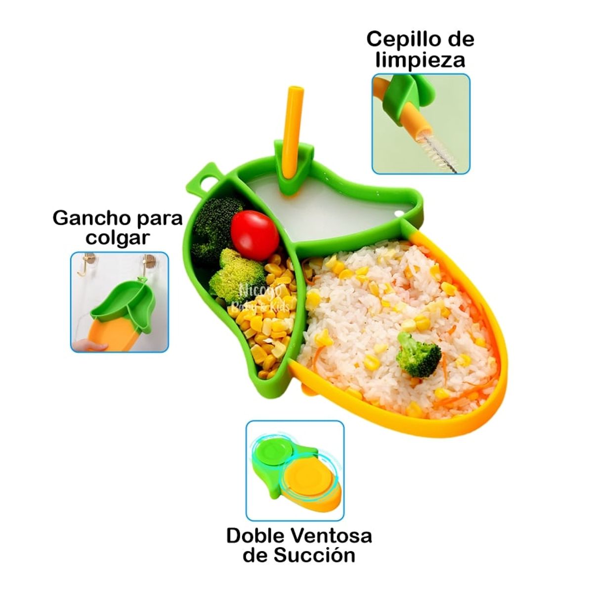 BABY - Vajilla de Alimentación para Bebés con Diseño de Choclo 5Pzs