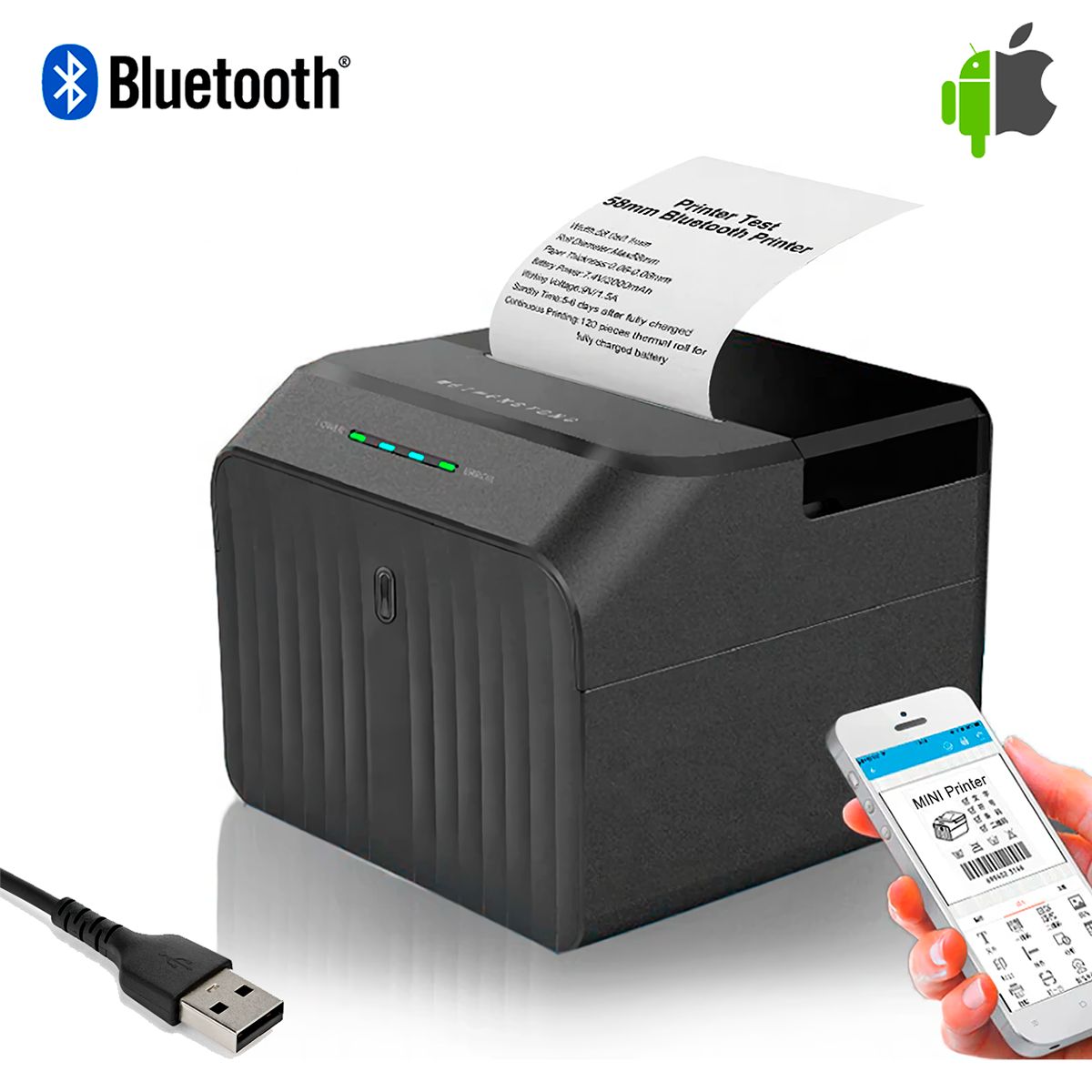 MILESTONE - Impresora Ticketera 58mm USB Bluetooth Milestone MHT-P58D