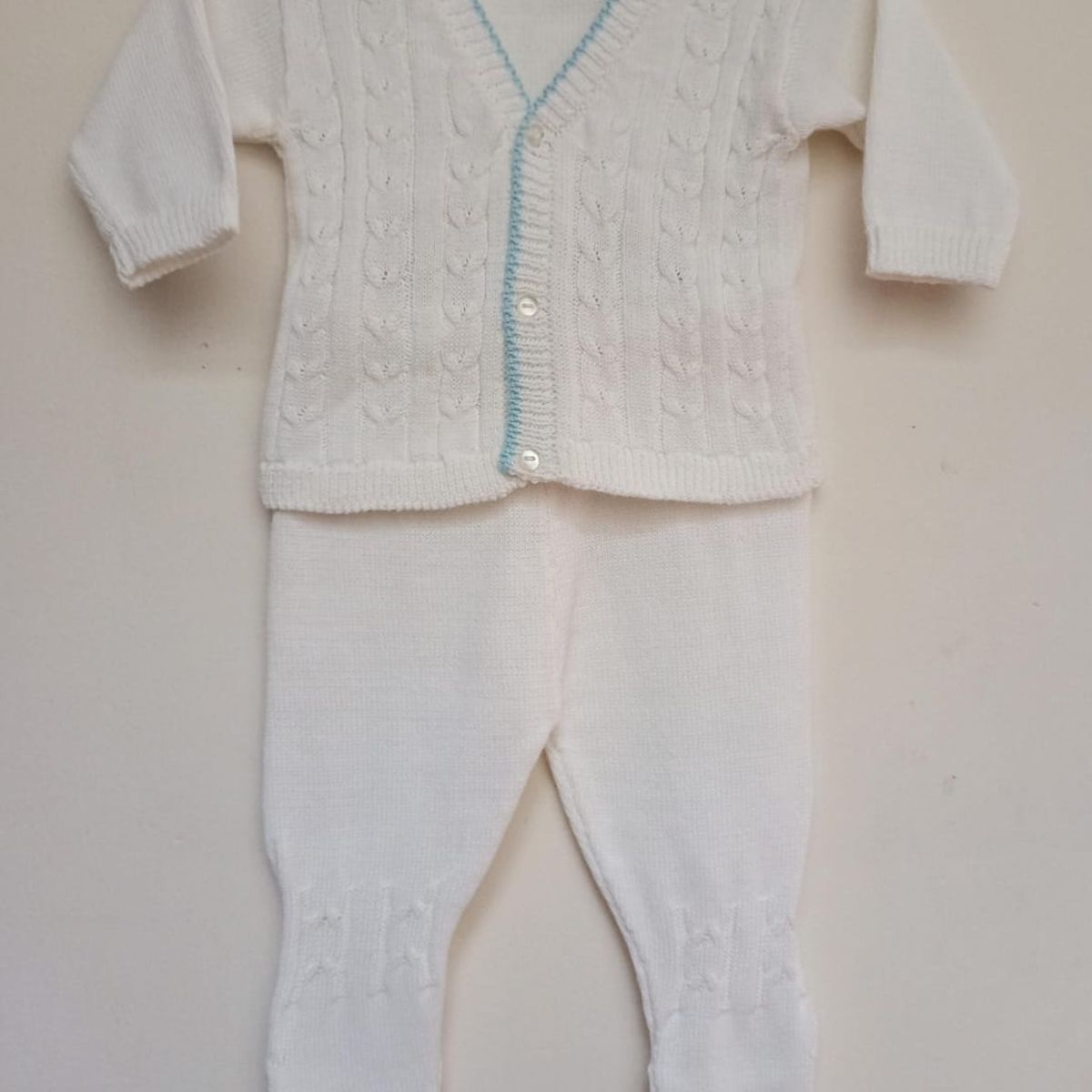 GENERICO - Conjunto Bebe Trenzas Chaqueta pantalon y gorro MANDALAY KNITS