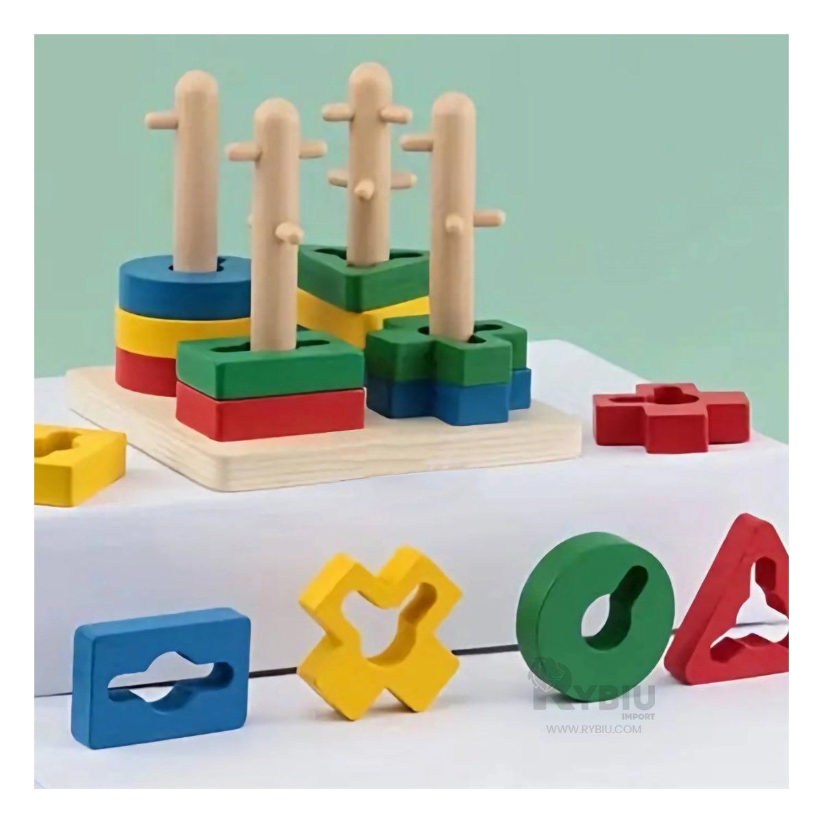 GENERICO - Juguete Didactico con Encajes para Kids de Madera