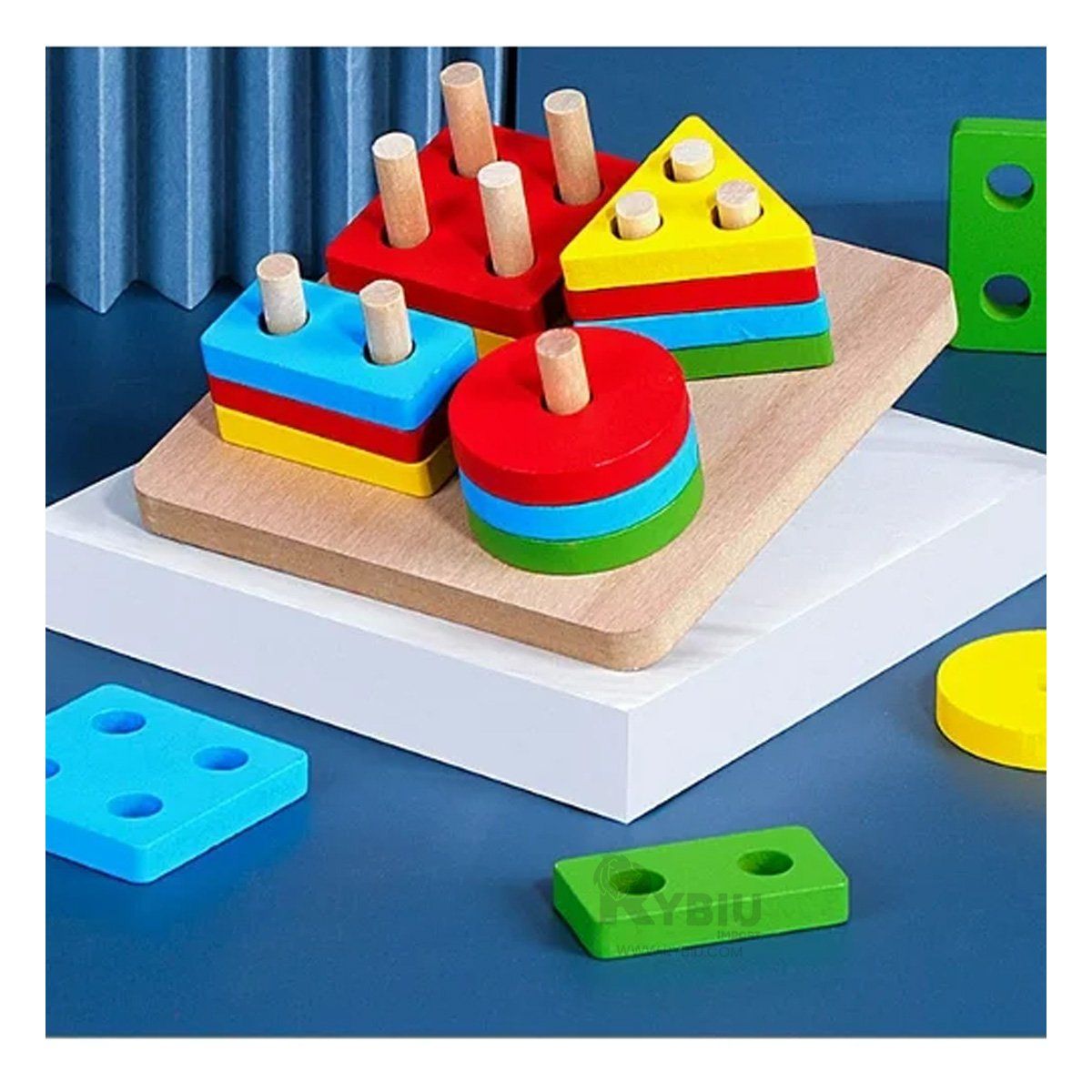 GENERICO - Set con Bordes Redondeados en Madera Y+Gift Stickers