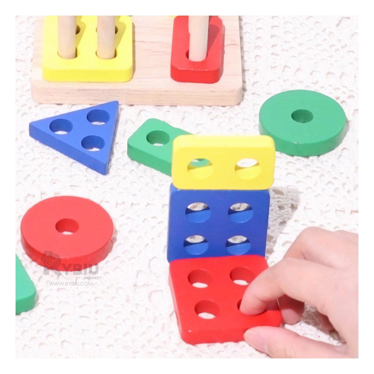 RYBIU IMPORT - Juguete Funcional y Moderno en Madera Y+Regalo Stickers