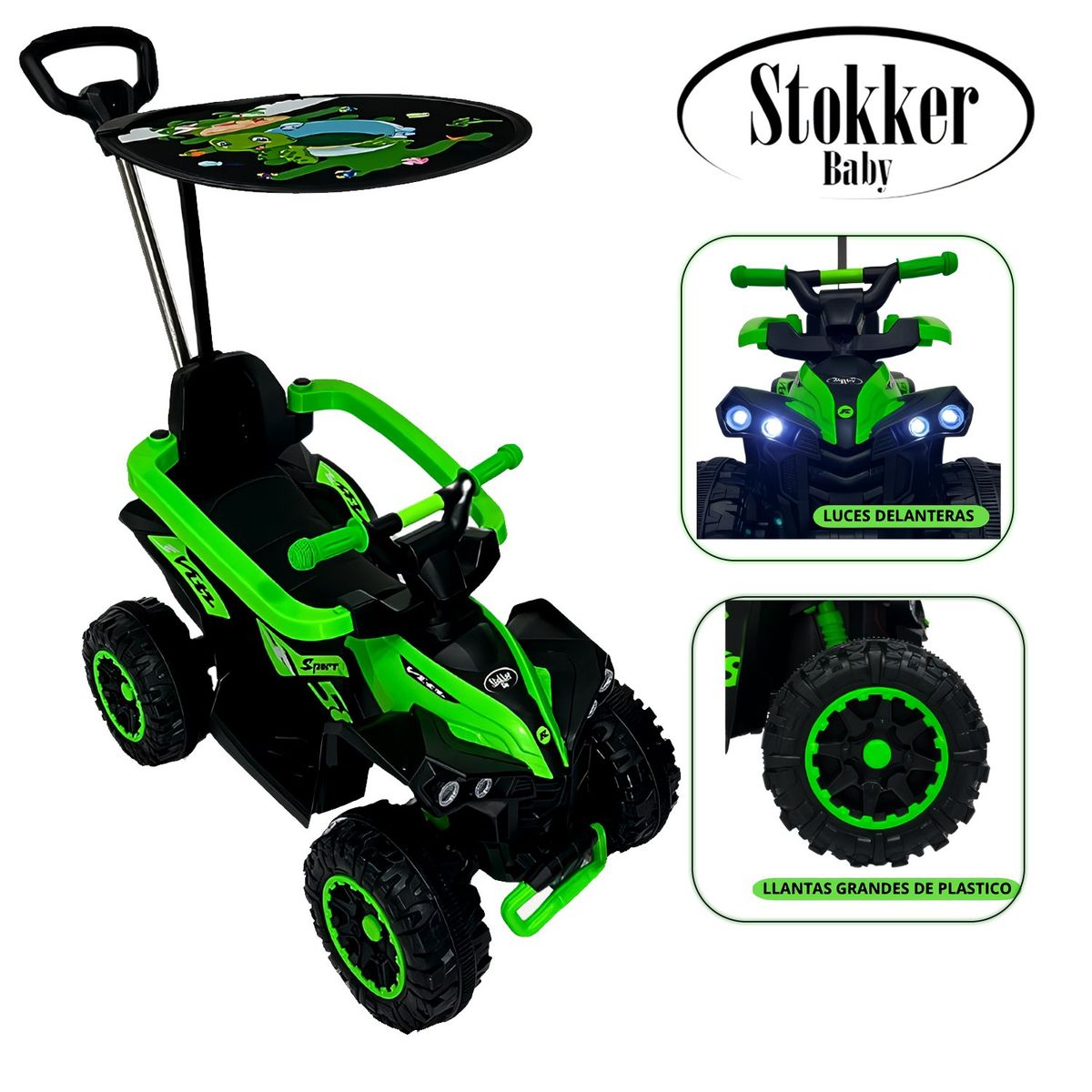 STOKKER BABY - Correpasillo Guiador Terra con Bluetooth Verde