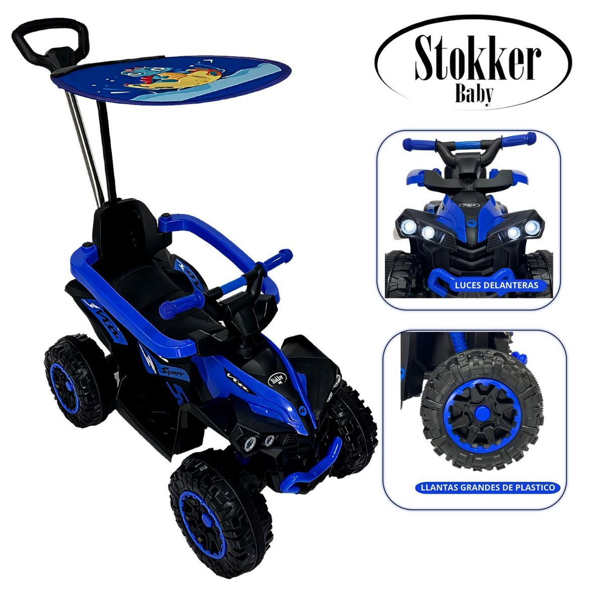 STOKKER BABY - Correpasillo Guiador Terra con Bluetooth Azul