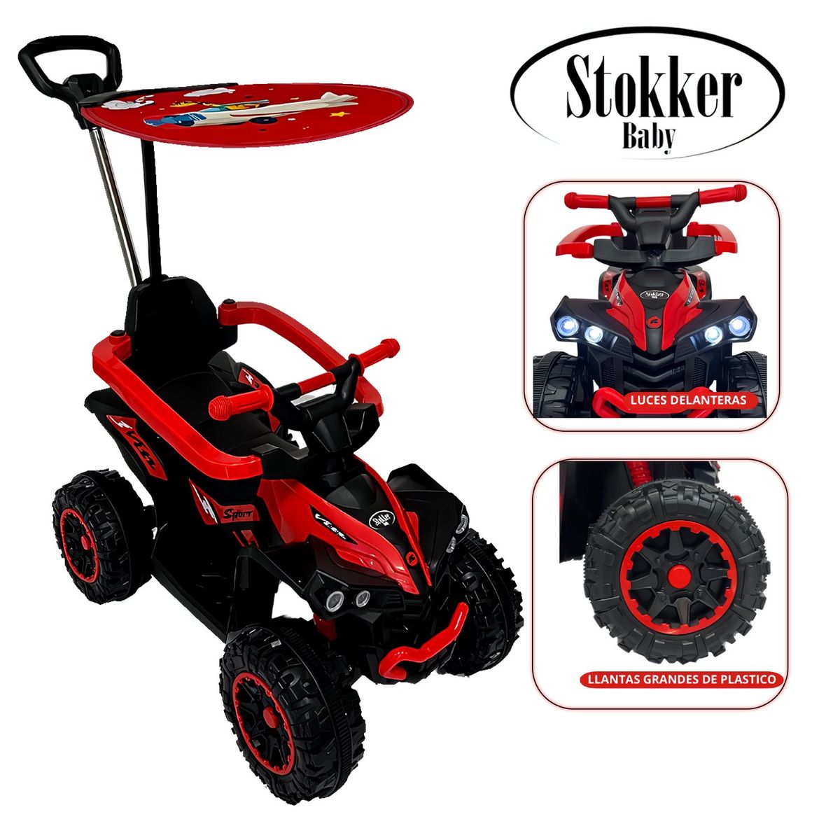 STOKKER BABY - Correpasillo Guiador Terra con Bluetooth Rojo
