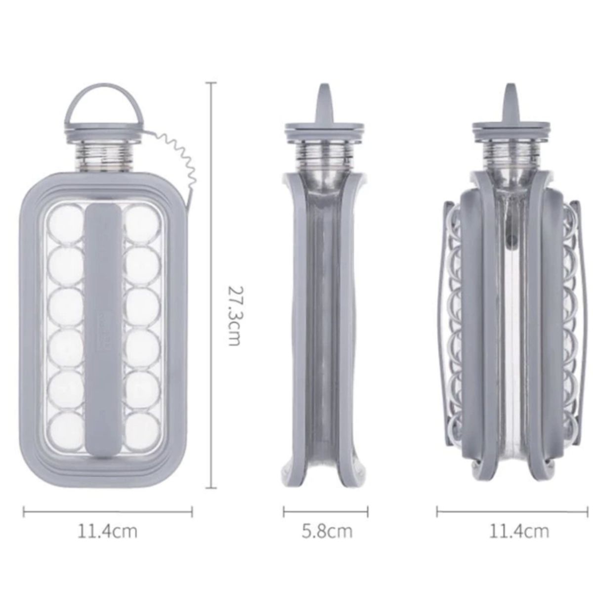 GENERICO - Botella 2 en 1 de silicona hielera y contenedor de agua