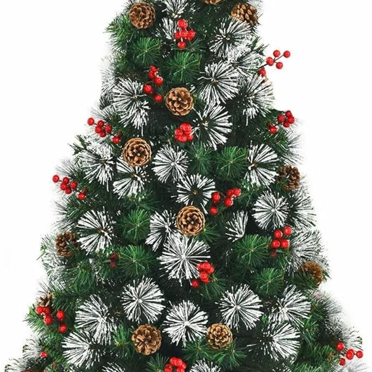 GENERICO - Árbol navideño verde SEMI-COPOSO NEVADO 180M