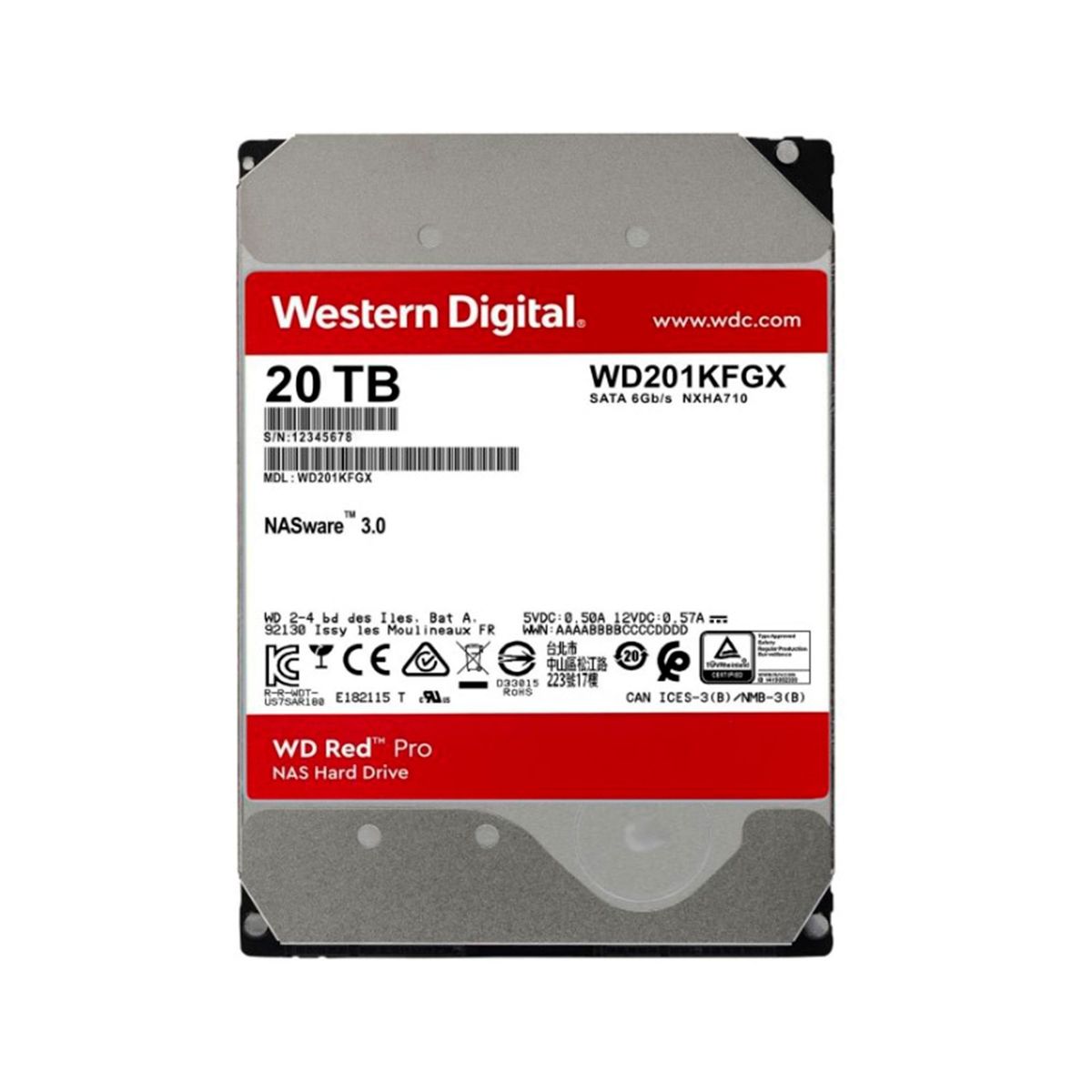 WESTERN DIGITAL - DISCO DURO WD RED PRO NAS 20TB 7200 RPM PN WD201KFGX