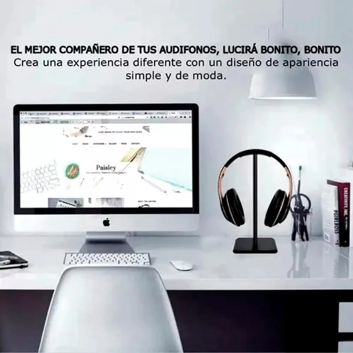 GENERICO - Soporte Base Colgar Audífonos Diadema Gamer Universal 3 Pz