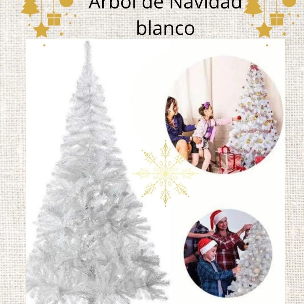 GENERICO - Arbol de navidad BLANCO SEMI-COPOCO 180M
