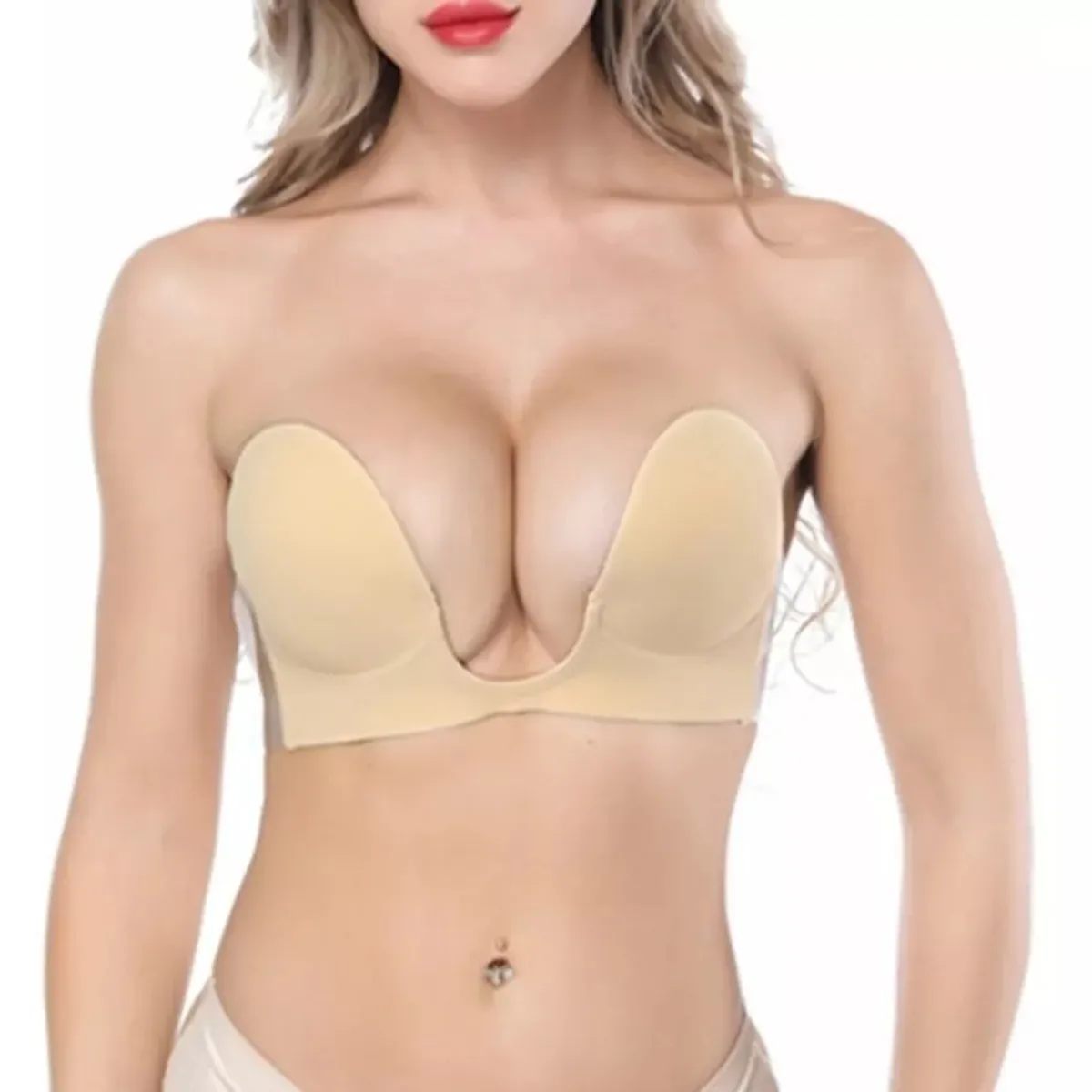 BRA - Brasier Bra Push Up Escote Profundo Straple Sin Espalda