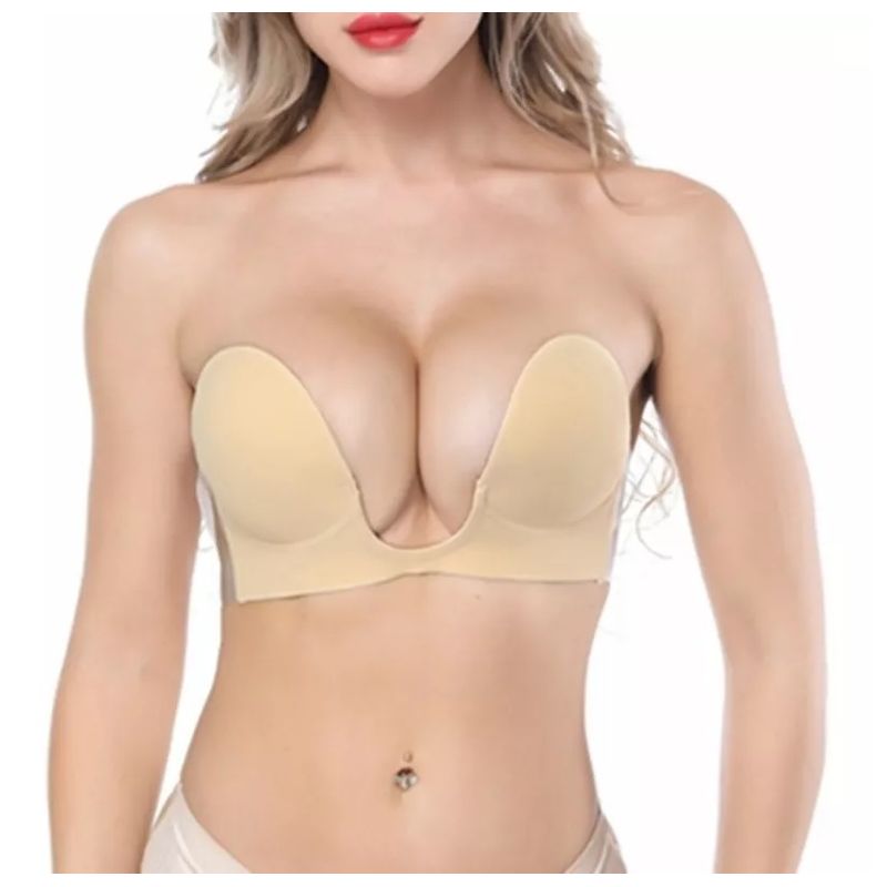 BRA - Brasier Bra Push Up Escote Profundo Straple Sin Espalda