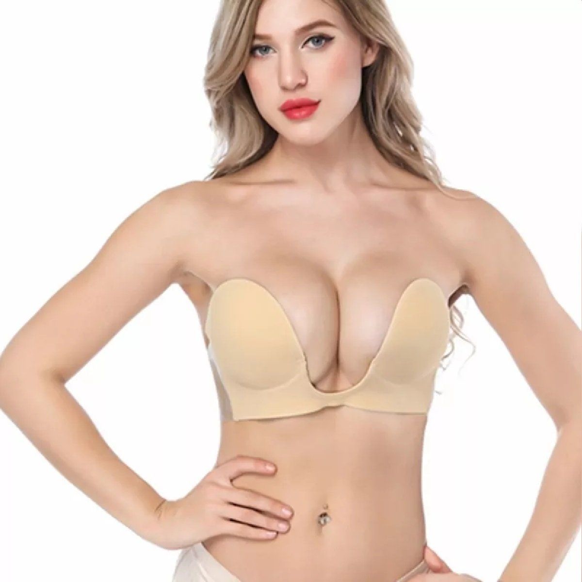 BRA - Brasier Bra Push Up Escote Profundo Straple Sin Espalda