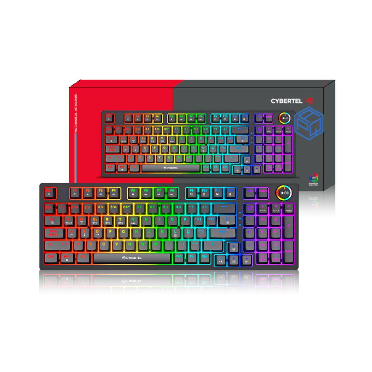 CYBERTEL - TECLADO CYBERTEL STRIKER CBX K1008-3M RGB MECANICO WIRELESSBLUETOOTH
