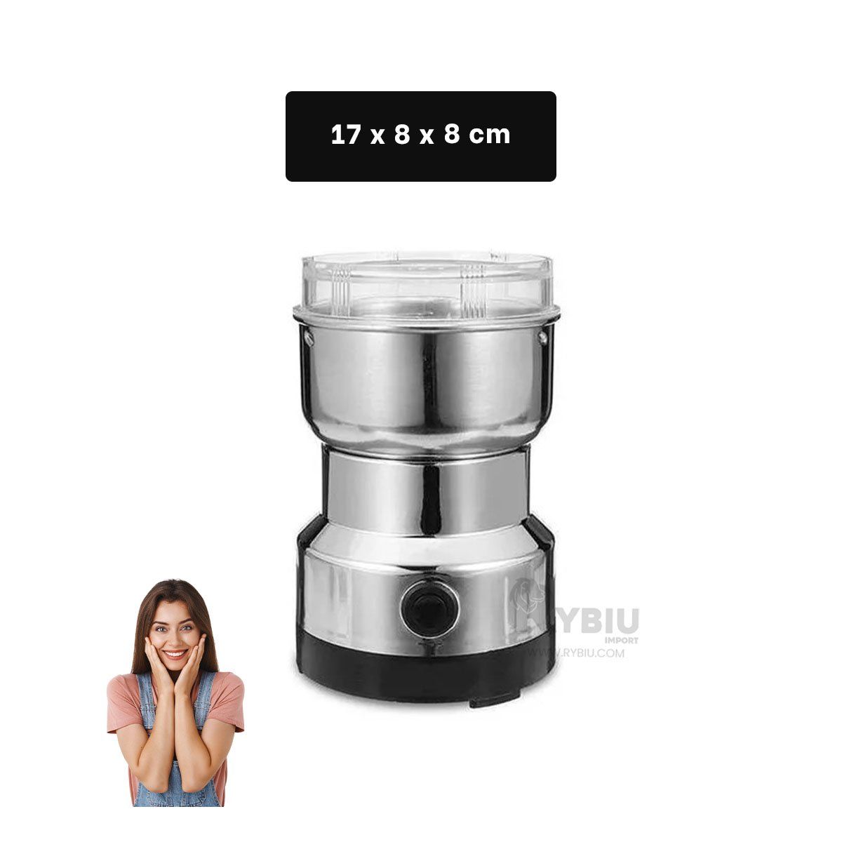 GENERICO - Molinillo de Especias en Plateado Y+Regalo Ligas para Peinar